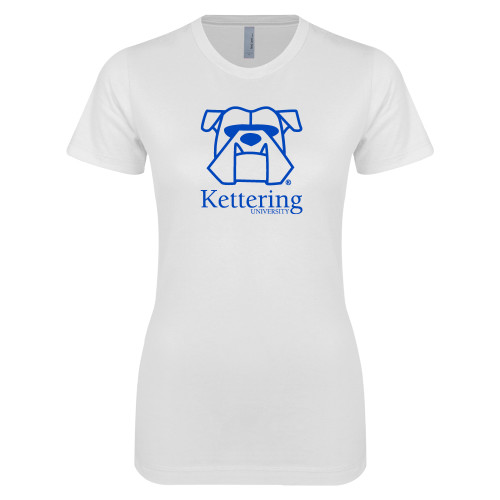  Next Level Womens White Boyfriend Tee - Primary Mark