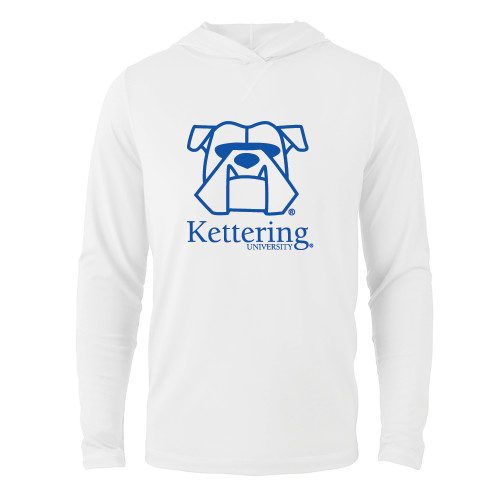  White Long Sleeve Hooded Tee - Primary Mark