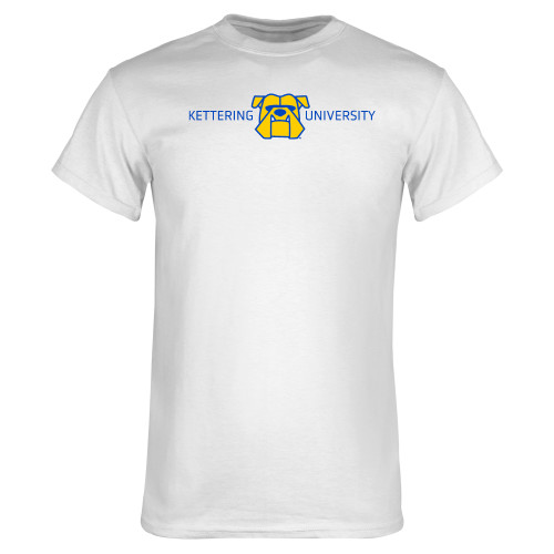  White T Shirt - Kettering University with Mascot Head