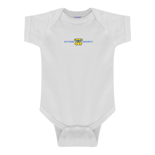  White Infant Onesie - Kettering University with Mascot Head