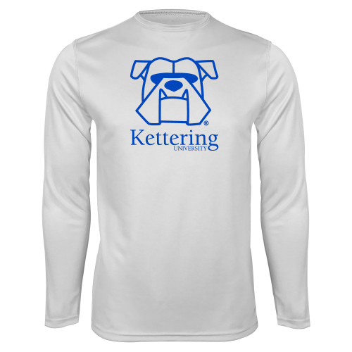  White Performance Long Sleeve Shirt - Primary Mark