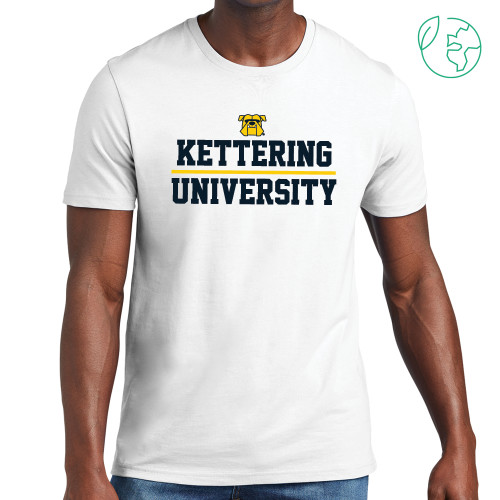 Allmade White Organic Cotton Tee - Stacked Collegiate Kettering University