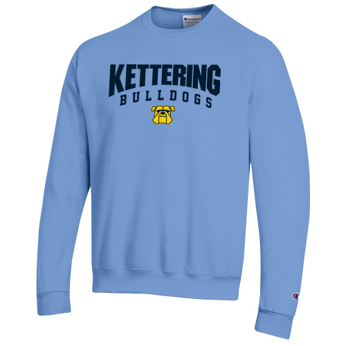 Champion Light Blue Fleece Crew - Arched Kettering Bulldogs