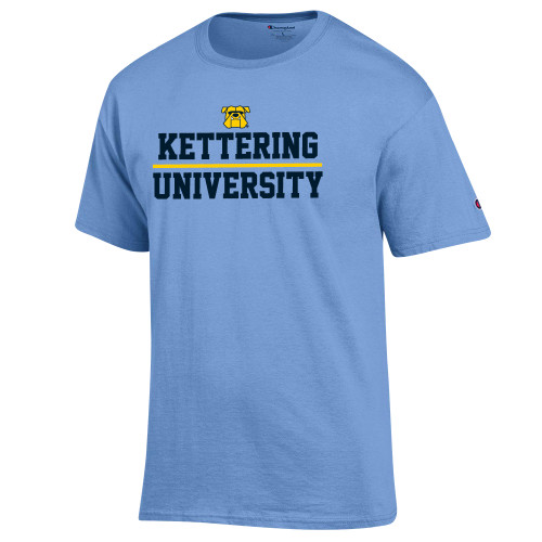  Champion Light Blue T Shirt - Stacked Collegiate Kettering University