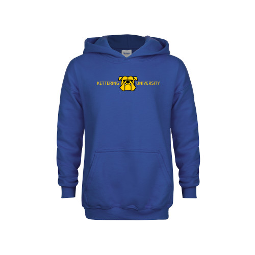  Youth Royal Fleece Hoodie - Kettering University with Mascot Head