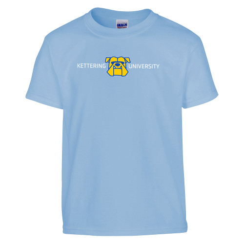  Youth Light Blue T Shirt - Kettering University with Mascot Head