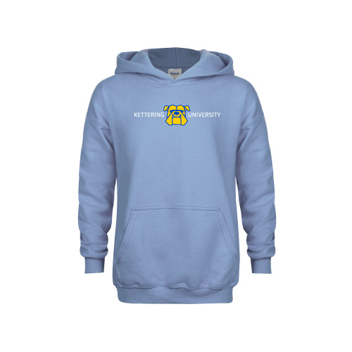  Youth Light Blue Fleece Hoodie - Kettering University with Mascot Head