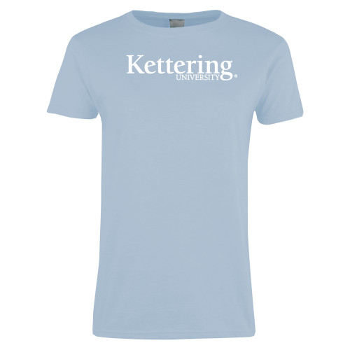  Womens Light Blue Short Sleeve Tee - Kettering University Wordmark