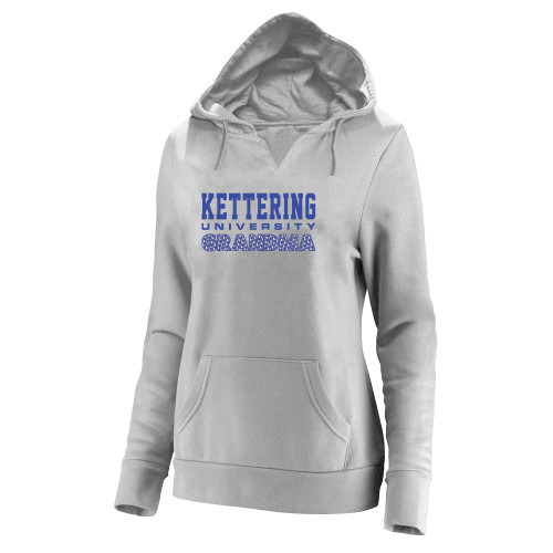  Womens Plus Heather Grey Hoodie - Kettering University Grandma with Pattern