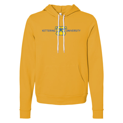  Bella + Canvas Gold Fleece Hood - Kettering University with Mascot Head