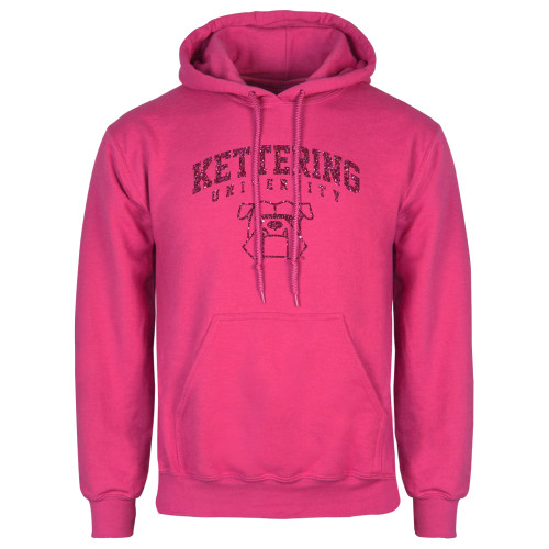  Womens Fuchsia Fleece Hoodie - M Hot Pink Glitter