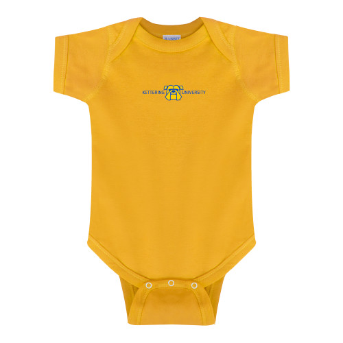  Gold Infant Onesie - Kettering University with Mascot Head