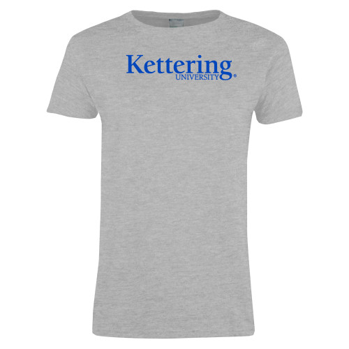  Womens Grey Short Sleeve Tee - Kettering University Wordmark