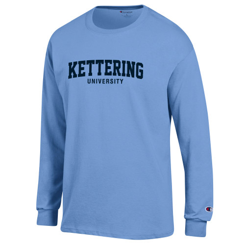  Champion Light Blue Long Sleeve T Shirt - Arched Kettering University