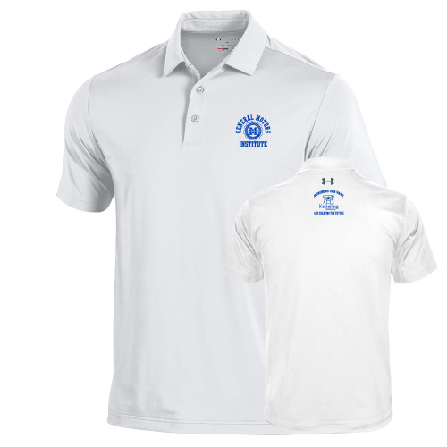  Under Armour White Performance Polo - General Motors Institute