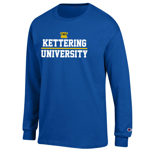 Champion Royal Long Sleeve T Shirt - Stacked Collegiate Kettering University
