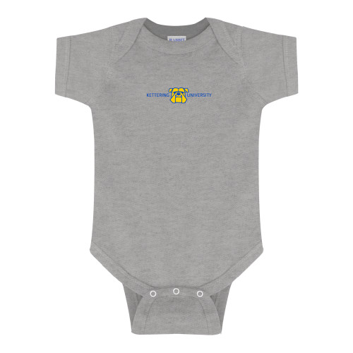  Grey Infant Onesie - Kettering University with Mascot Head