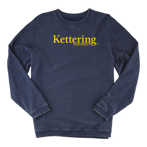  Boxercraft Womens Navy Corded Crew - Kettering University Wordmark
