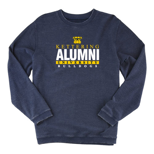 Boxercraft Womens Navy Corded Crew - Kettering University Bulldogs Alumni