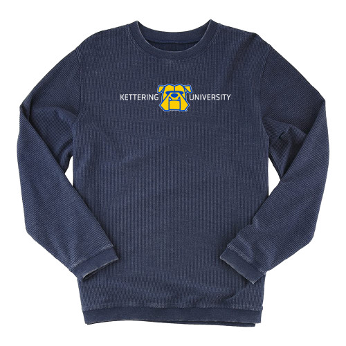  Boxercraft Womens Navy Corded Crew - Kettering University with Mascot Head