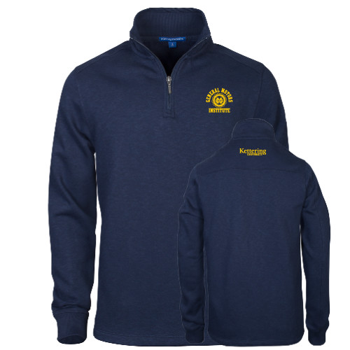  Navy Slub Fleece 1/4 Zip Pullover - General Motors Institute