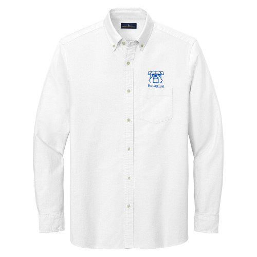  Brooks Brothers Mens White Casual Oxford Cloth Shirt - Primary Mark