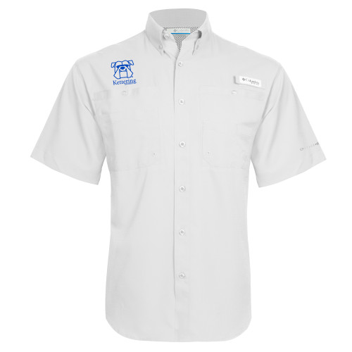  Columbia White Tamiami Performance Short Sleeve Shirt - Primary Mark
