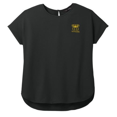  Mercer + Mettle Womens Black Stretch Crepe Crew - Primary Mark