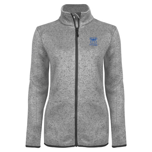  Womens Grey Heather Fleece Jacket - Primary Mark