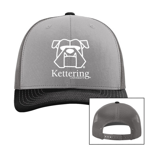  Richardson Grey/Charcoal/Black Trucker Hat - Primary Mark