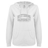 Thumbnail image for  ENZA Womens White V Notch Raw Edge Fleece Hoodie