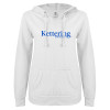 Thumbnail image for  ENZA Womens White V Notch Raw Edge Fleece Hoodie