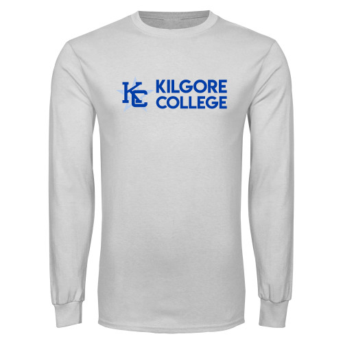  White Long Sleeve T Shirt - Kilgore Horizontal