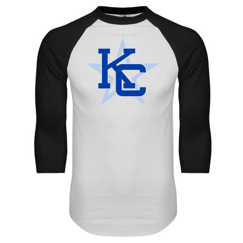  White/Black Raglan Baseball T Shirt - KC