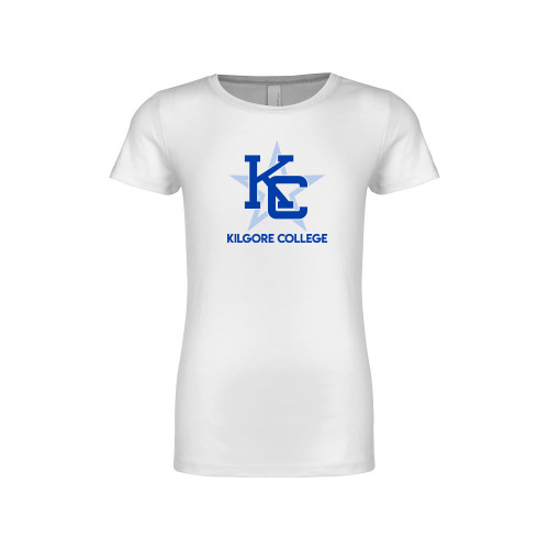  Next Level Girls White Fashion Fit T Shirt - Primary