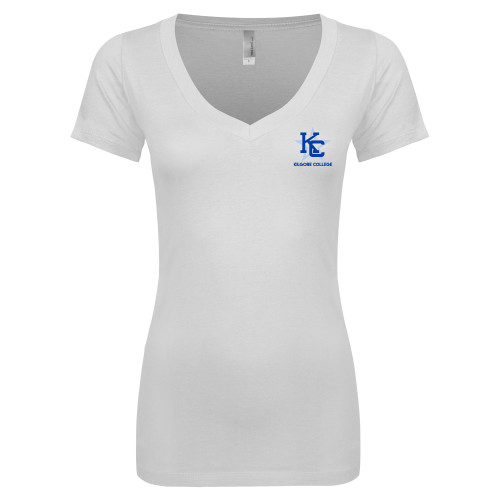  Next Level Womens White Ideal V Tee - Primary