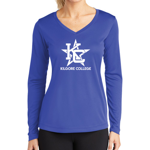  Womens Royal Performance Long Sleeve V Neck Shirt - Primary