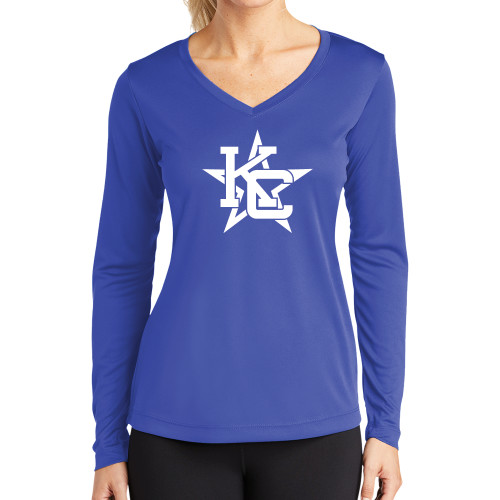  Womens Royal Performance Long Sleeve V Neck Shirt - KC