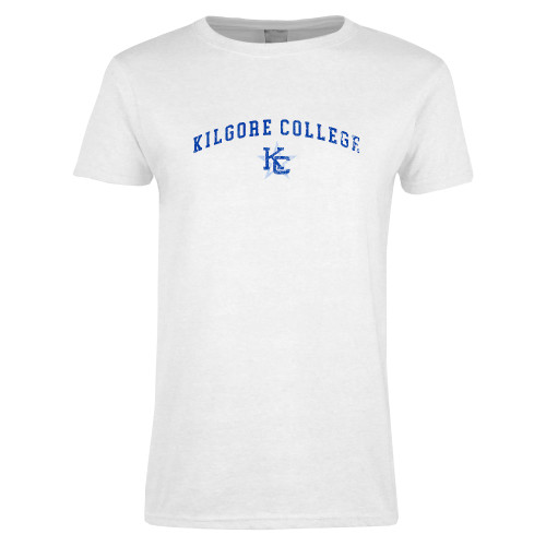  Womens White Short Sleeve Tee - Kilgore Arch. Distressed