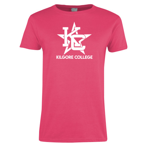  Womens Hot Pink Short Sleeve Tee - Primary