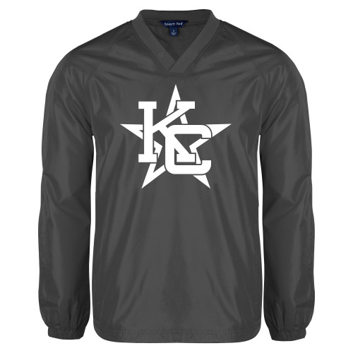  Charcoal V Neck Raglan Windshirt - KC