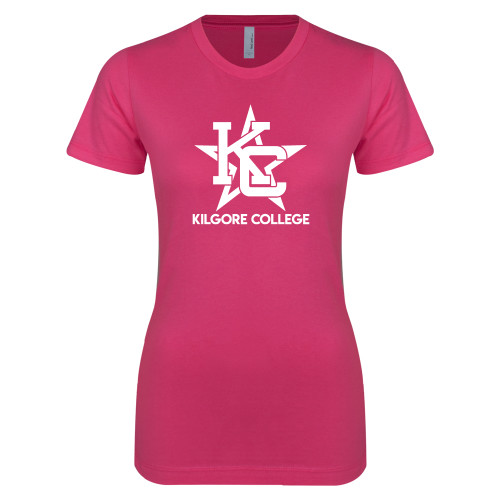  Next Level Womens Fuchsia Boyfriend Tee - Primary