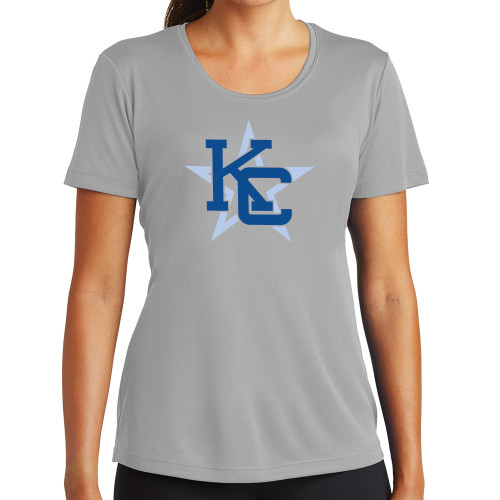  Womens Grey Performance Short Sleeve Tee - KC