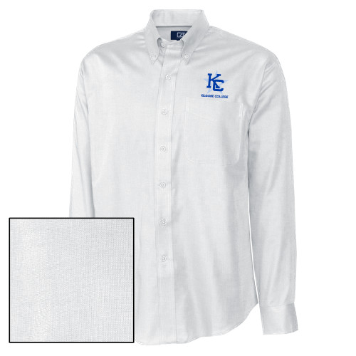  Cutter & Buck Nailshead Long Sleeve Button Down White - Primary