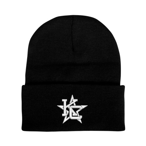  Black Knit Beanie w/Cuff - KC