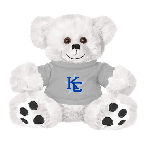  Plush Big Paw 8 1/2 inch White Bear w/Grey Shirt - KC