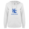 Thumbnail image for  ENZA Womens White V Notch Raw Edge Fleece Hoodie