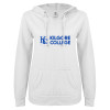 Thumbnail image for  ENZA Womens White V Notch Raw Edge Fleece Hoodie