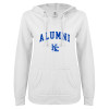Thumbnail image for  ENZA Womens White V Notch Raw Edge Fleece Hoodie