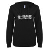 Thumbnail image for  ENZA Womens Black V Notch Raw Edge Fleece Hoodie